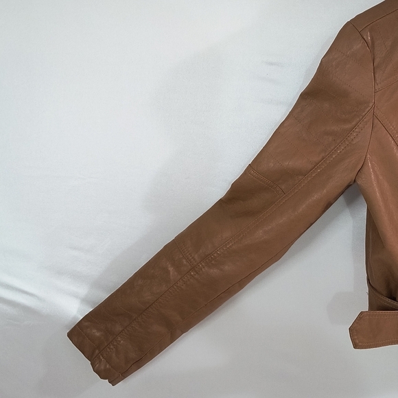 Toxik3 Women's Medium Brown Classic Motorcycle Style Leather Jacket - Picture 3 of 10